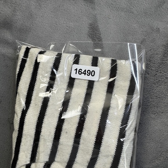 J Crew Sweater Womens Medium White Black Striped Wool Blend Bell Sleeve Pullover - Picture 9 of 11